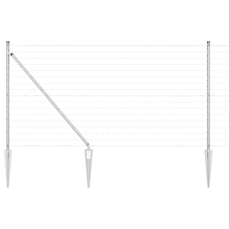 Vidaxl euro-hek met grondpennen 10 x 1,4 m gegalvaniseerd staal mesh