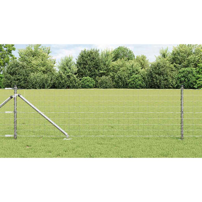 Vidaxl hek met paal zilver 0,4 x 25 m staal