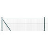 Vidaxl hek met paal groen 0,4 x 10 m staal en pvc