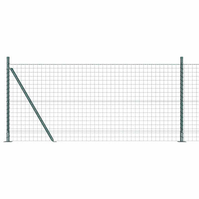 Vidaxl hek met paal groen 0,8 x 10 m staal en pvc