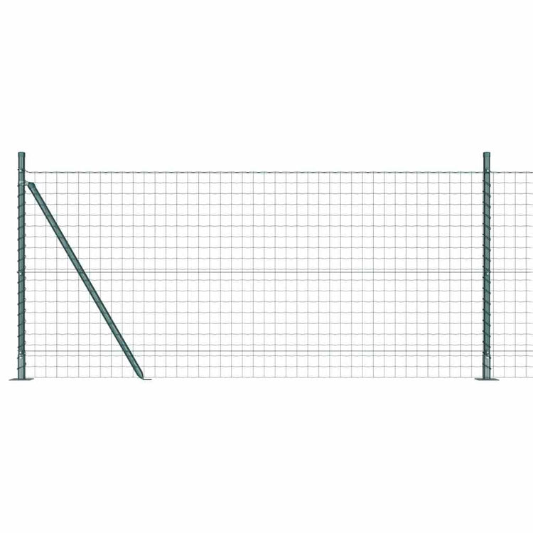 Vidaxl euro-hek met betonnen voetstuk 10 x 1 m pvc-coated staal groen