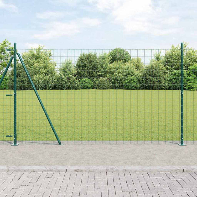 Vidaxl euro-hek met betonnen voetstuk 10 x 1,4 m pvc-coated staal mesh