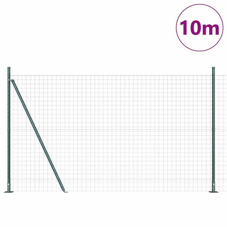 Vidaxl euro-hek met betonnen voetstuk 10 x 1,5 m pvc-coated staal mesh