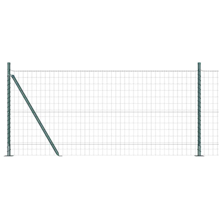 Vidaxl euro-hek met betonnen voetstuk 10 x 1 m pvc-coated staal groen