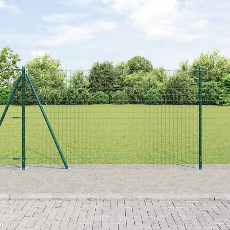 Vidaxl euro-hek met betonnen voetstuk 10 x 1,2 m pvc-coated staal mesh