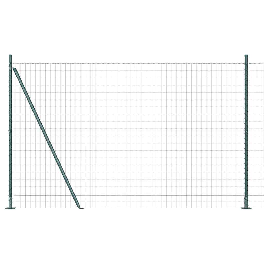 Vidaxl hek met paal groen 1,4 x 10 m staal en pvc