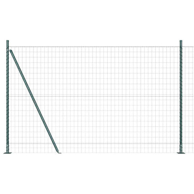 Vidaxl hek met paal groen 1,4 x 10 m staal en pvc