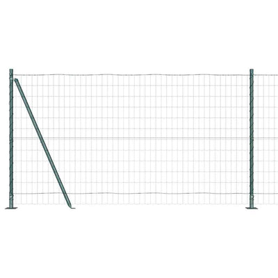 Vidaxl hek met paal groen 1,2 x 10 m staal en pvc