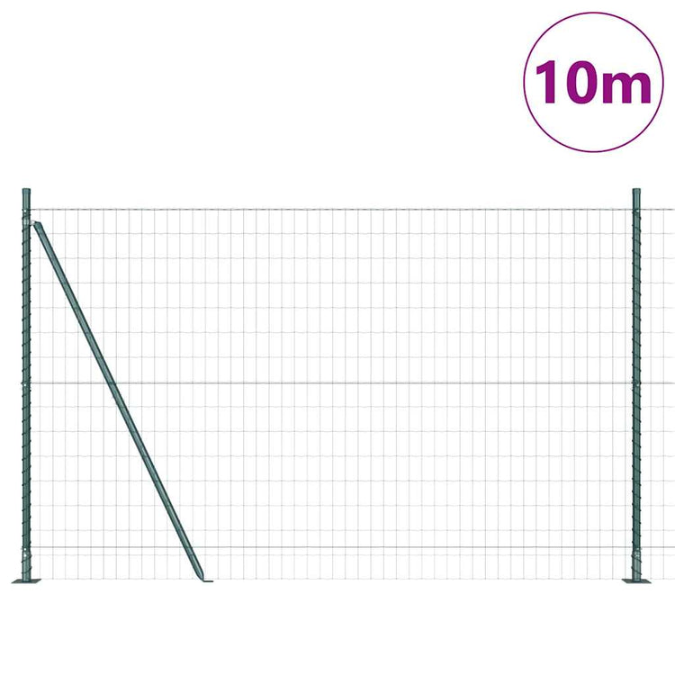 Vidaxl euro-hek met betonnen voetstuk 10 x 1,4 m pvc-coated staal mesh