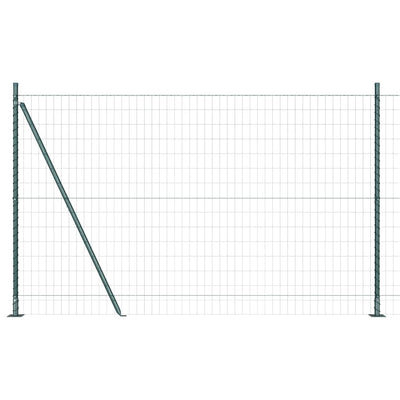 Vidaxl hek met paal groen 1,5 x 10 m staal en pvc