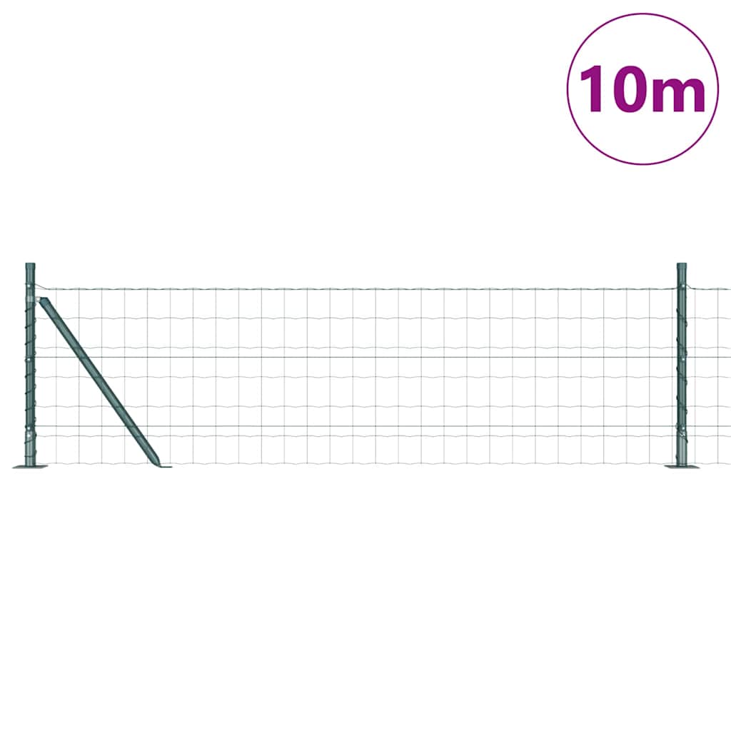 Vidaxl hek met paal groen 0,4 x 10 m staal en pvc