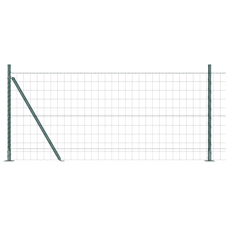 Vidaxl euro-hek met betonnen voetstuk 10 x 1 m pvc-coated staal groen