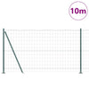 Vidaxl hek met paal groen 1,2 x 10 m staal en pvc