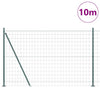 Vidaxl hek met paal groen 1,4 x 10 m staal en pvc