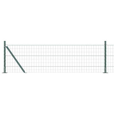 Vidaxl hek met paal groen 0,4 x 25 m staal en pvc