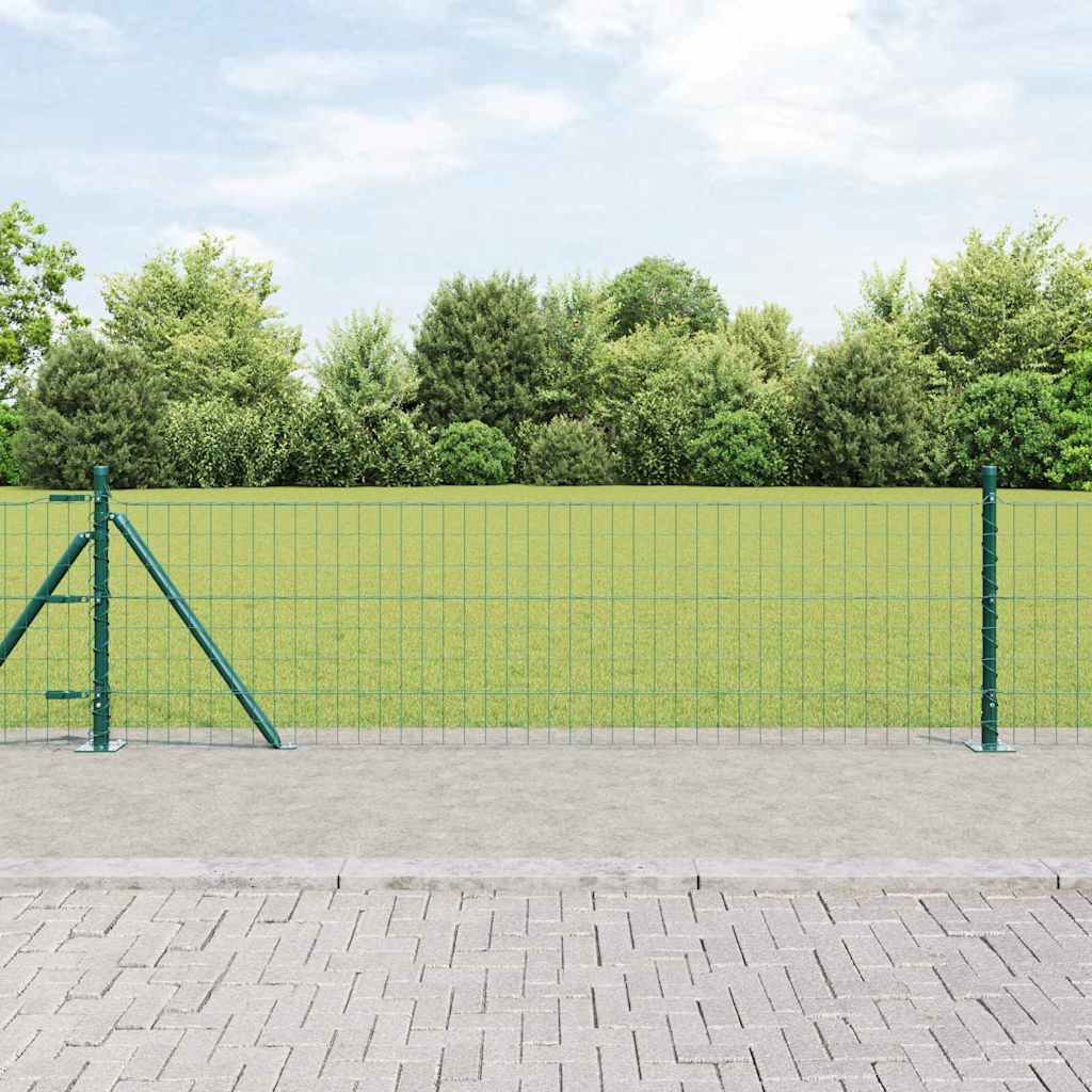 Vidaxl euro-hek met betonnen voetstuk 25 x 0,6 m pvc-coated staal mesh