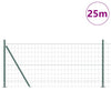 Vidaxl hek met paal groen 0,8 x 25 m staal en pvc