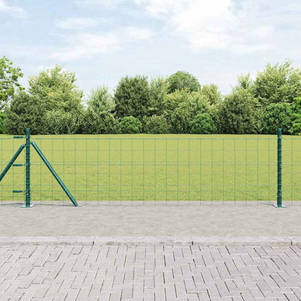 Vidaxl euro-hek met betonnen voetstuk 25 x 0,6 m pvc-coated staal mesh