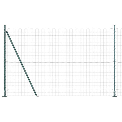 Vidaxl hek met paal groen 1,4 x 10 m staal en pvc