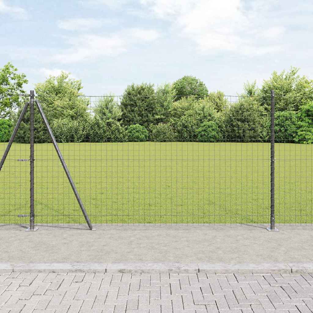 Vidaxl euro-hek met betonnen voetstuk 10 x 1,2 m pvc-coated staal mesh