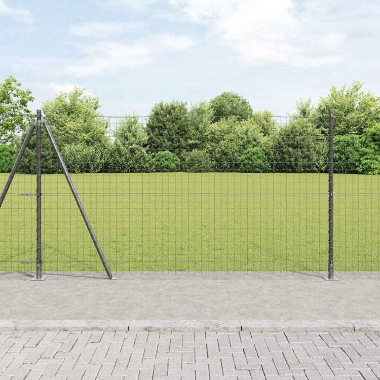 Vidaxl euro-hek met betonnen voetstuk 10 x 1,2 m pvc-coated staal mesh