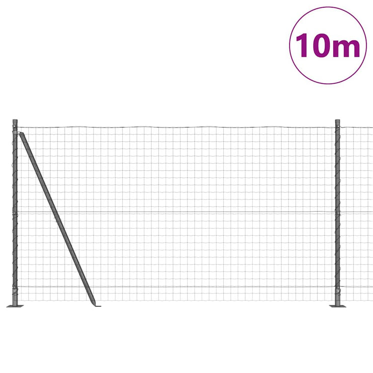 Vidaxl euro-hek met betonnen voetstuk 10 x 1,2 m pvc-coated staal mesh