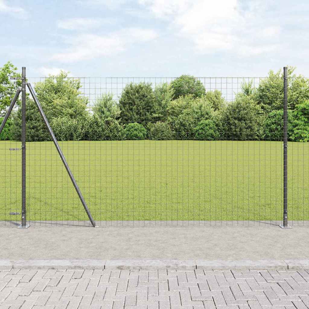 Vidaxl euro-hek met betonnen voetstuk 10 x 1,5 m pvc-coated staal mesh