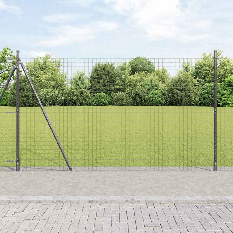 Vidaxl euro-hek met betonnen voetstuk 10 x 1,5 m pvc-coated staal mesh