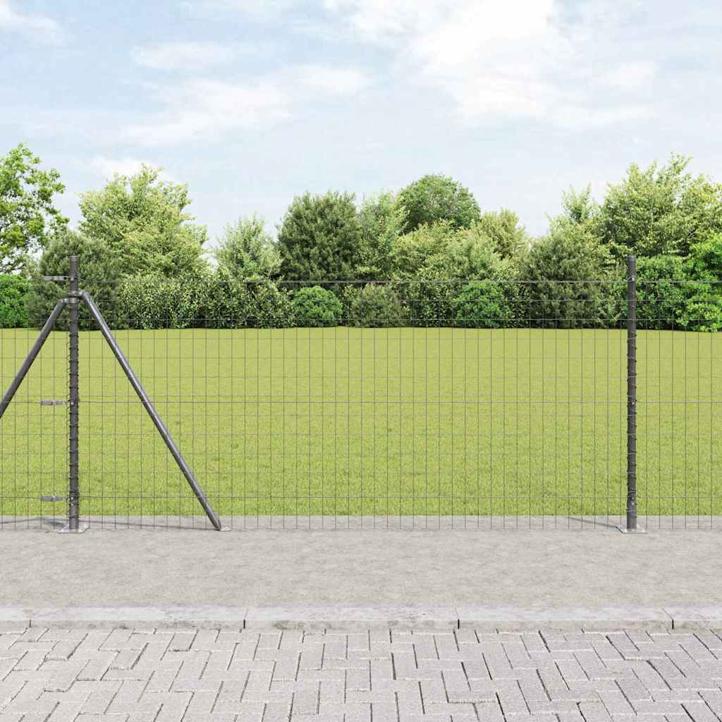 Vidaxl euro-hek met betonnen voetstuk 10 x 0,8 m pvc-coated staal mesh
