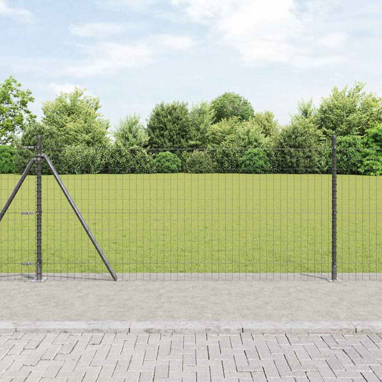 Vidaxl euro-hek met betonnen voetstuk 10 x 0,8 m pvc-coated staal mesh
