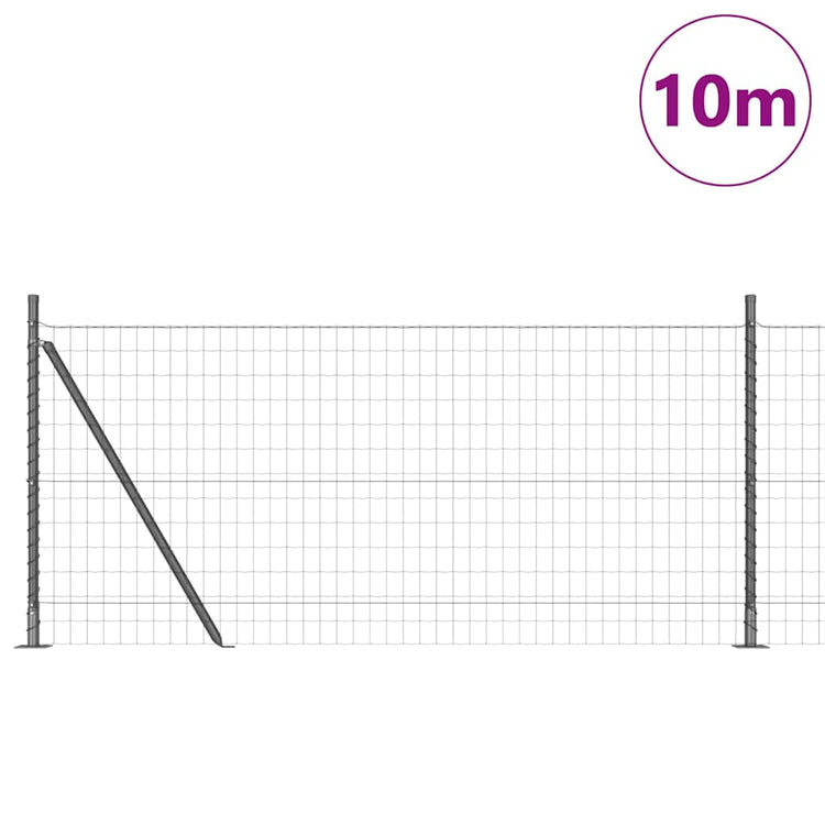 Vidaxl euro-hek met betonnen voetstuk 10 x 1 m pvc-coated staal grijs