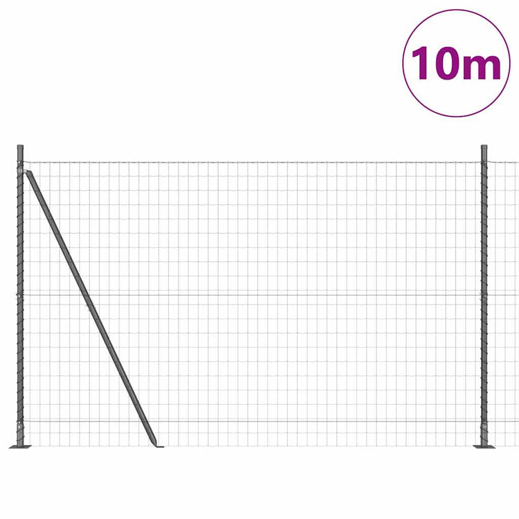 Vidaxl euro-hek met betonnen voetstuk 10 x 1,5 m pvc-coated staal mesh
