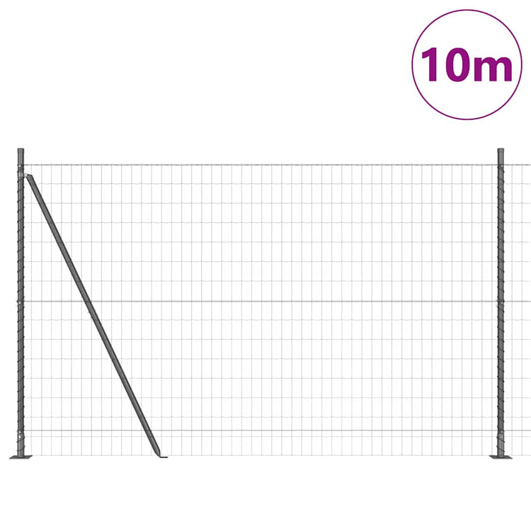 Vidaxl euro-hek met betonnen voetstuk 10 x 1,5 m pvc-coated staal mesh