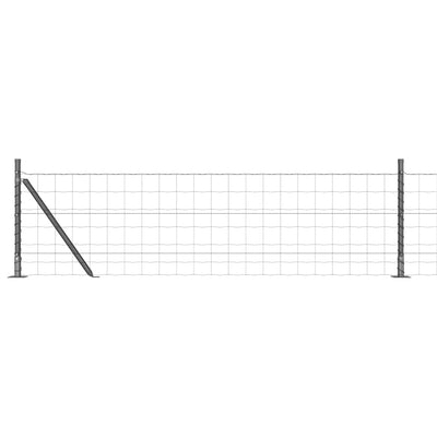 Vidaxl hek met paal grijs 0,6 x 10 m staal en pvc