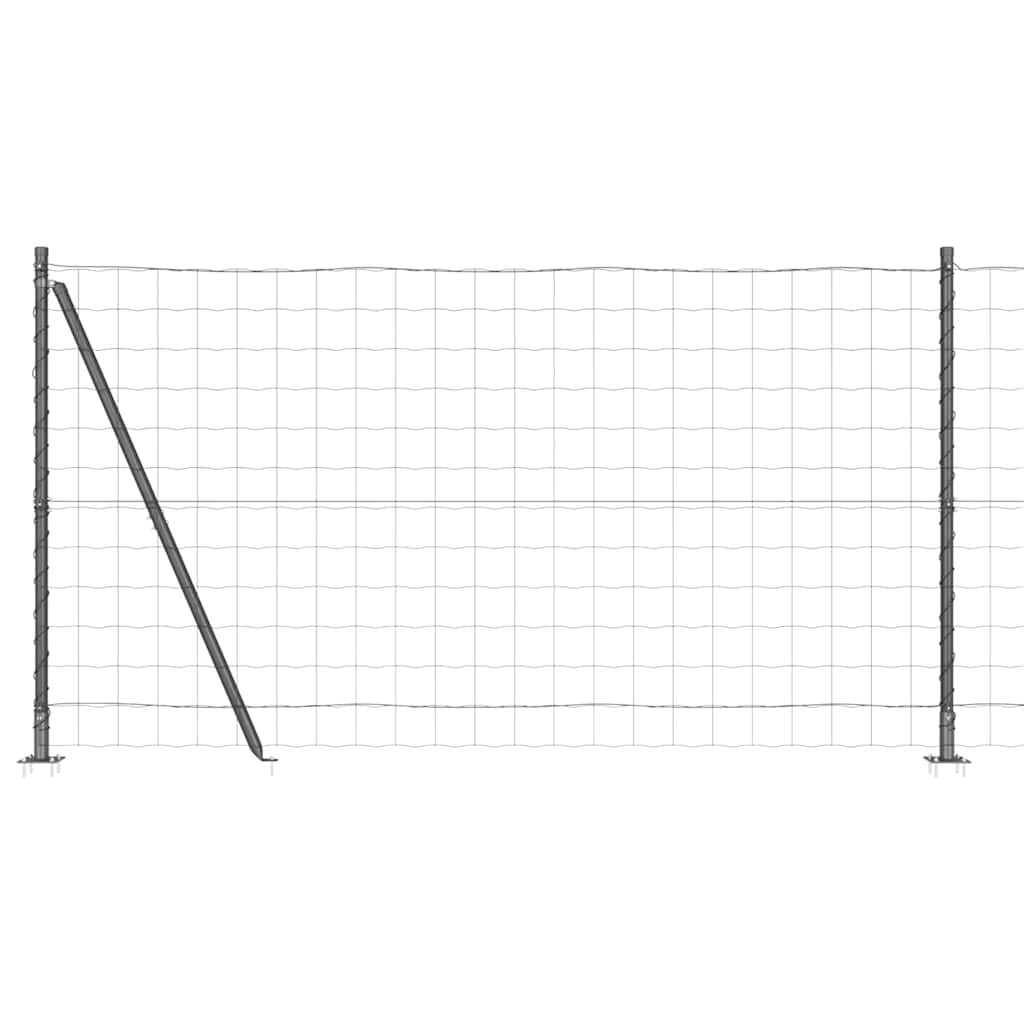 Vidaxl hek met paal grijs 1,2 x 10 m staal