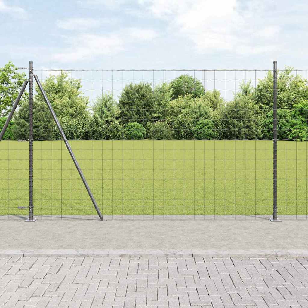 Vidaxl euro-hek met betonnen voetstuk 10 x 1,6 m pvc-coated staal mesh