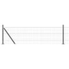 Vidaxl hek met paal grijs 0,6 x 25 m staal en pvc