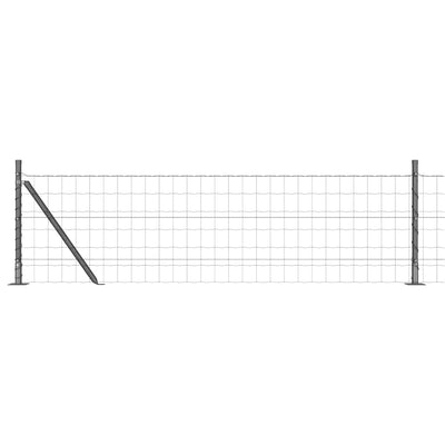 Vidaxl hek met paal grijs 0,4 x 25 m staal en pvc