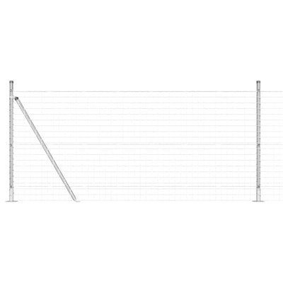 Vidaxl hek met paal zilver 0,8 x 10 m staal