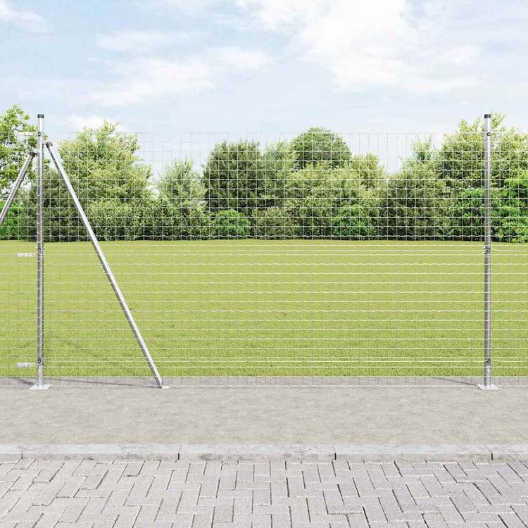 Vidaxl euro-hek met betonnen voetstuk 10 x 1,4 m gegalvaniseerd staal