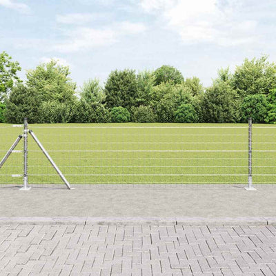 Vidaxl hek met paal zilver 0,6 x 10 m staal