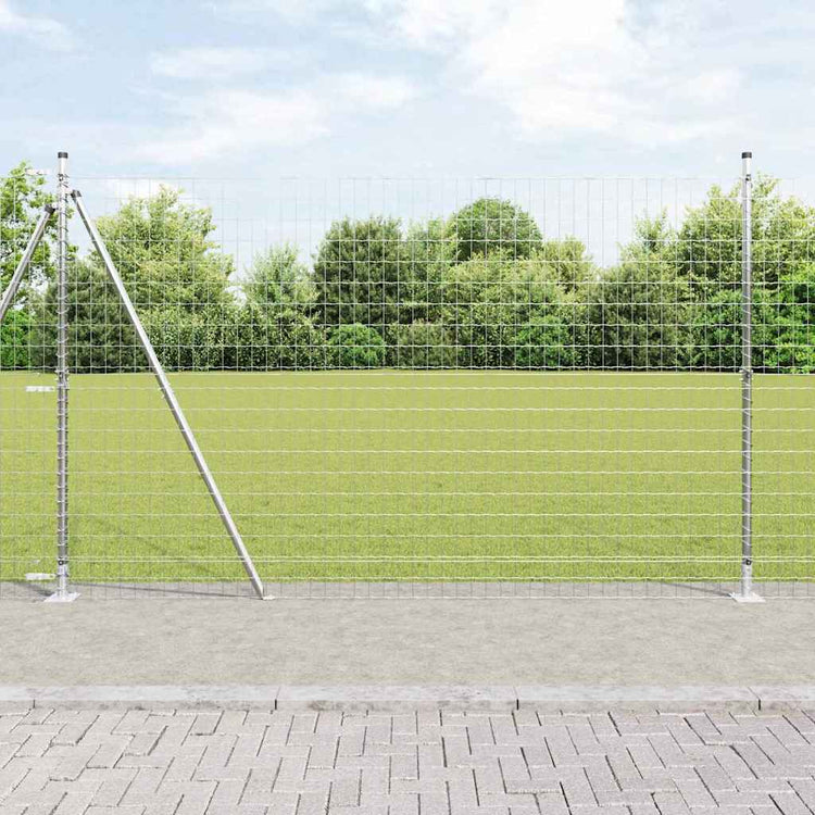 Vidaxl euro-hek met betonnen voetstuk 10 x 1,5 m gegalvaniseerd staal