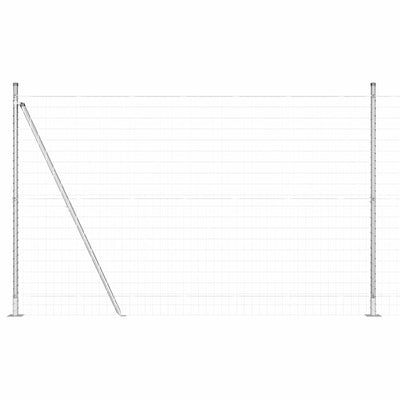 Vidaxl hek met paal zilver 1,5 x 10 m staal