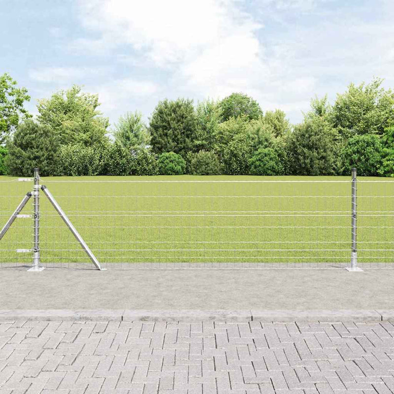 Vidaxl hek met paal zilver 0,4 x 10 m staal