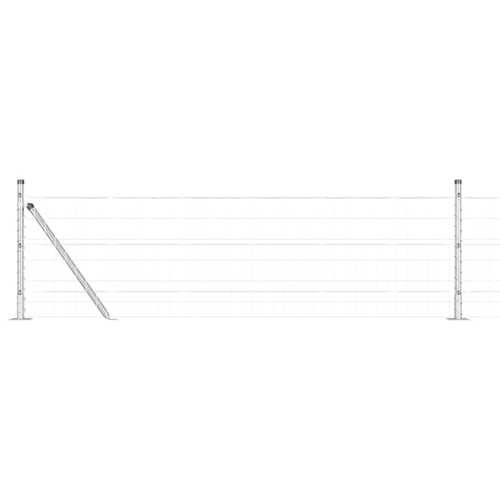 Vidaxl hek met paal zilver 0,4 x 10 m staal
