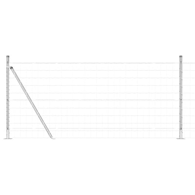 Vidaxl hek met paal zilver 1 x 10 m staal