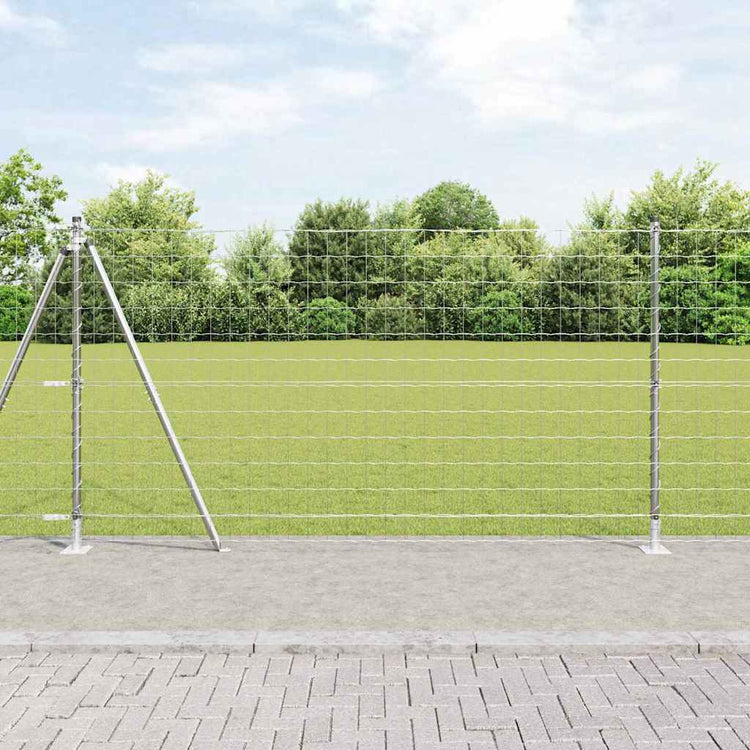 Vidaxl euro-hek met betonnen voetstuk 10 x 1,2 m gegalvaniseerd staal