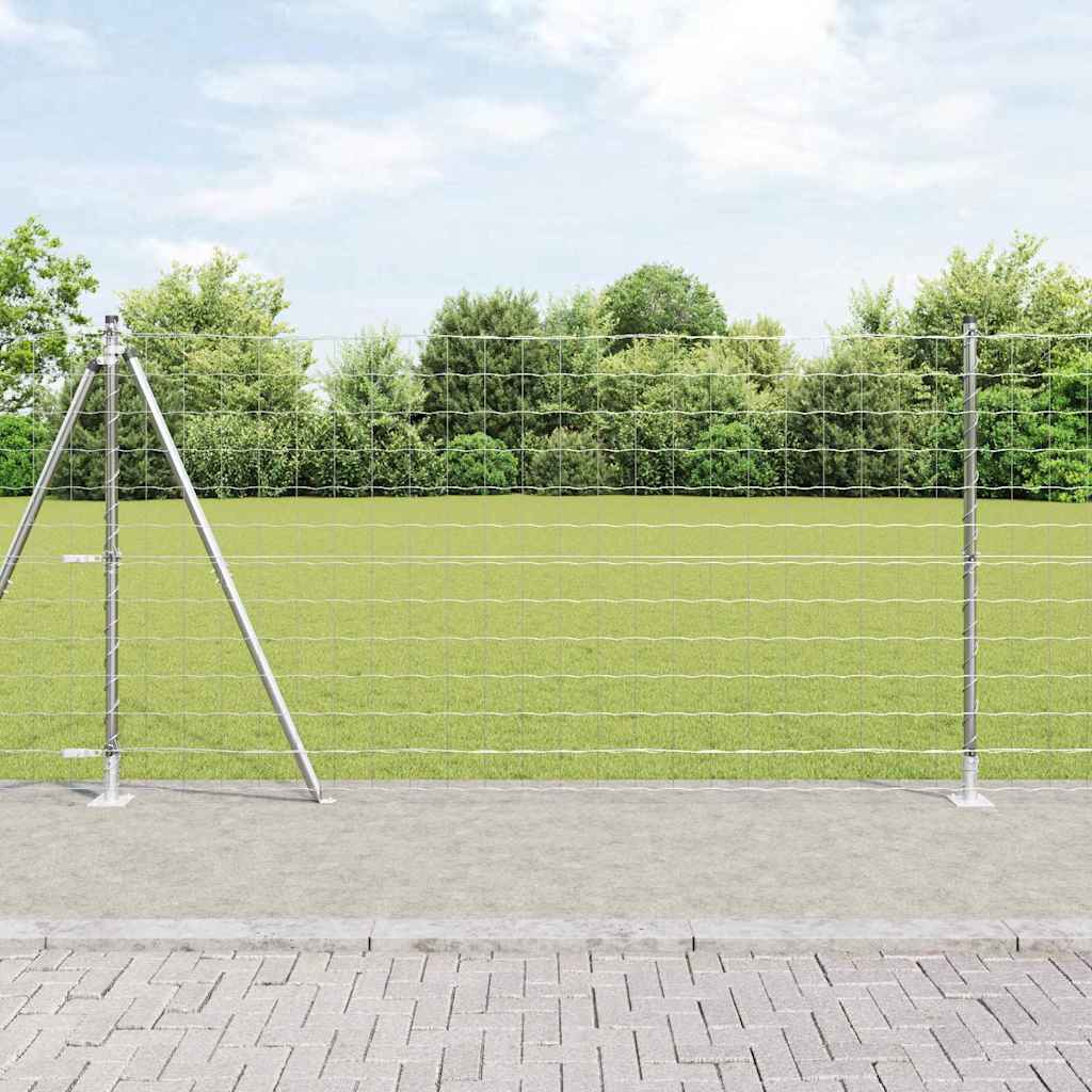 Vidaxl euro-hek met betonnen voetstuk 10 x 1,2 m gegalvaniseerd staal