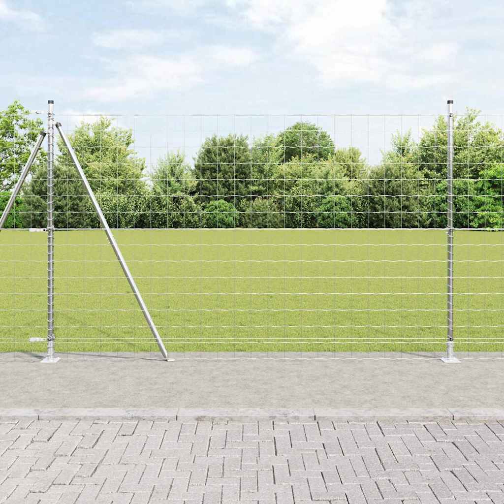 Vidaxl euro-hek met betonnen voetstuk 10 x 1,4 m gegalvaniseerd staal