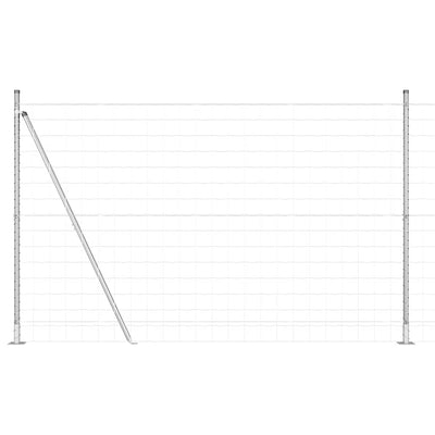 Vidaxl hek met paal zilver 1,5 x 10 m staal